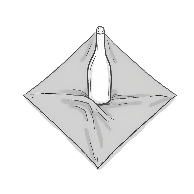 Instructions on how to wrap a bottle or gift in a furoshiki cloth