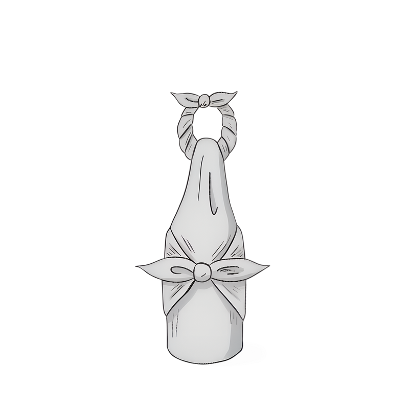 Decorative bottle with a bow on a white background