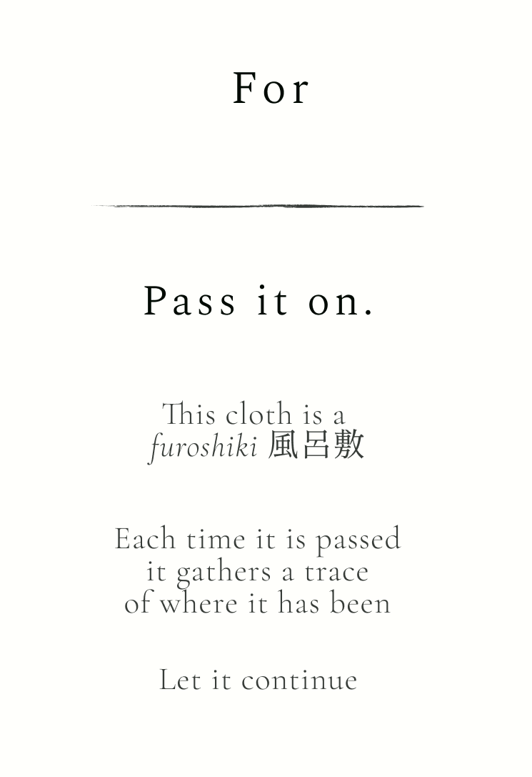 Text on a white background with black text about furoshiki cloth.