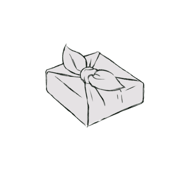 Instructions on how to wrap a gift in a furoshiki cloth