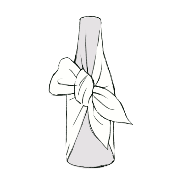 Instructions on how to wrap a gift in a furoshiki cloth